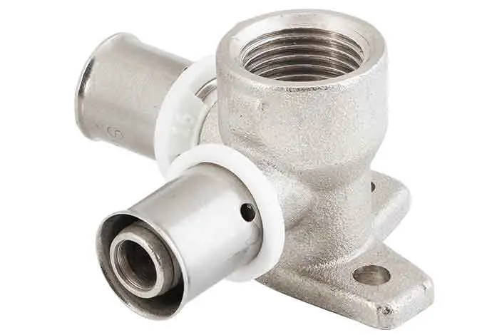 سه راهی 90 درجه صفحه دار توپیچ پرسی 16mmx1/2"x16mm - (  99020121110  ) 