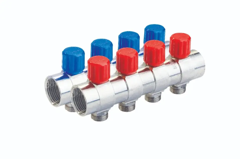 نیو کلکتور رزوه ای همراه با شیر تنظیم( آبی و قرمز) "(7b) 1"x1/2 - (  99020113327  ) 