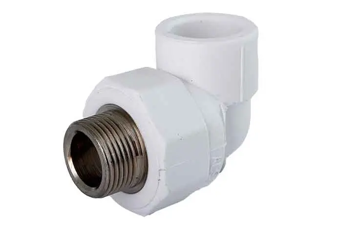 زانو یکسر مغزی فلزی سفید "25mmx3/4 - (  99010223510  ) 