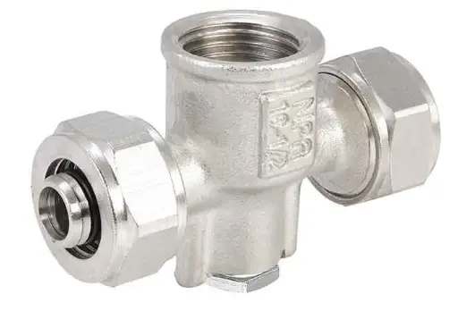 [855212602] سه راهی دیواری کوپلی 16mmx1/2"x16mm - (  99020161710  ) 