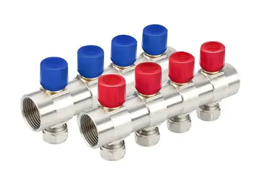 [855312207] نیو کلکتور کوپلی همراه با شیر تنظیم( آبی و قرمز) (7b) 1"x16mm - (  99020113227  ) 