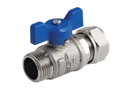 [861641112] شیر یکسر روپیچ کوپلی دسته پروانه ای  20mmX 3/4 ( آبی و قرمز) - (  99020235006  ) 