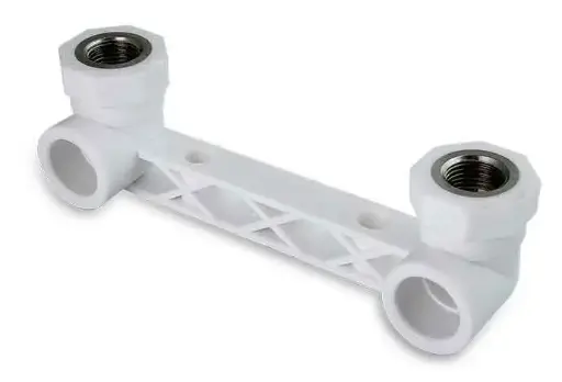 [855341405] زانو زوج یکسر بوشن فلزی سفید "25mmx1/2 - (  99010223212  ) 