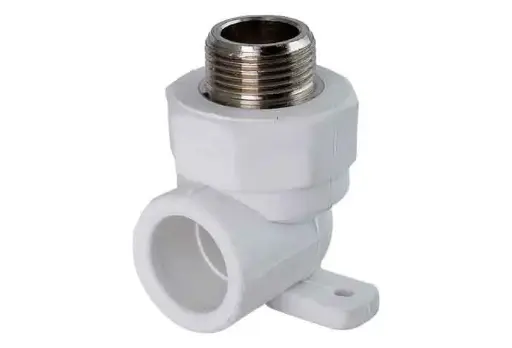 [855341313] زانو مغزی فلزی دیواری سفید "20mmx1/2 - (  99010220508  ) 