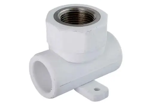 [855341705] سه راهی بوشن فلزی دیواری سفید "25mmx1/2 - (  99010226014  ) 